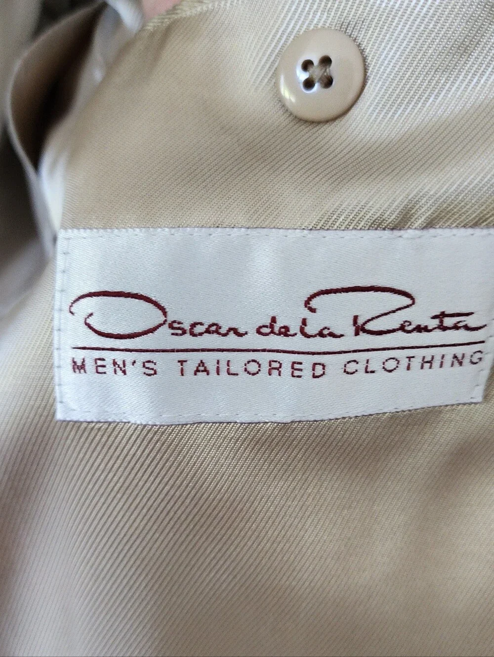 Oscar de la Renta Light Tan Men's Two-Piece Suit